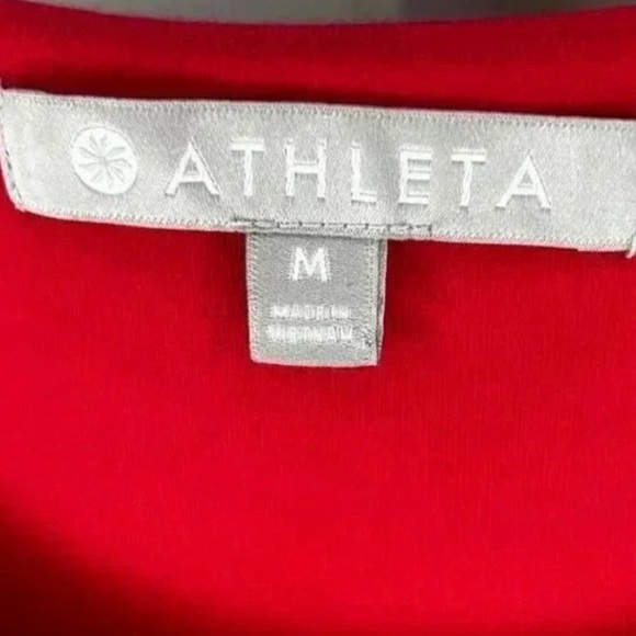 Athleta Size Medium Dress Red Soft Comfy Stretch Figure Flattering Athleisure - Picture 3 of 8